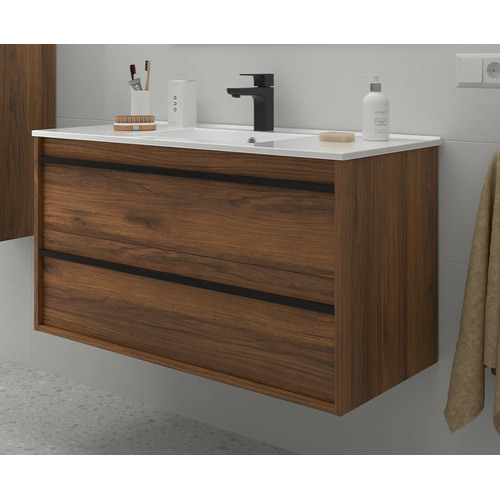 SALGAR ATTILA BAJO 2C + ENCIMERA PORCELANA NOGAL MAYA 100 CM