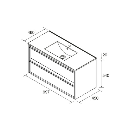 SALGAR ATTILA BAJO 2C + ENCIMERA PORCELANA NOGAL MAYA 100 CM