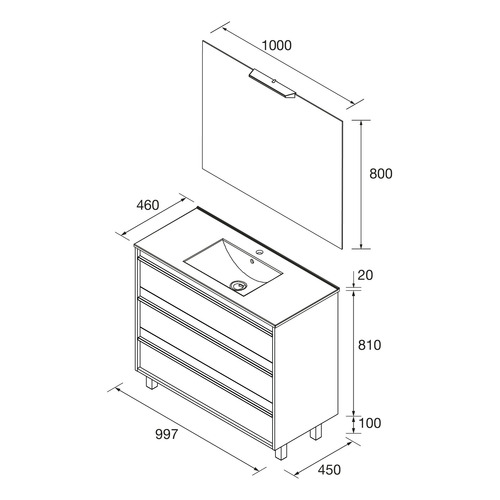 SALGAR ATTILA CONJ COMPLETO 3C A SUELO NOGAL MAYA 100