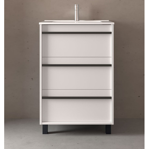 SALGAR ATTILA BAJO 3C + ENCIMERA PORCELANA A SUELO BLANCO MATE 60