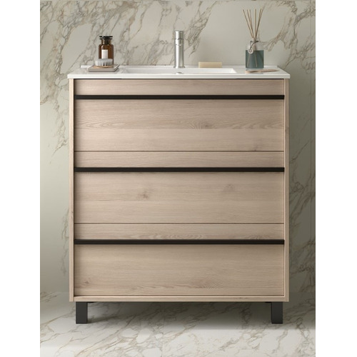 SALGAR ATTILA BAJO 3C + ENCIMERA PORCELANA A SUELO NATURAL 80