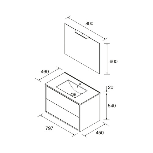 SALGAR OPTIMUS CONJUNTO COMPLETO 2C BL MATE 80