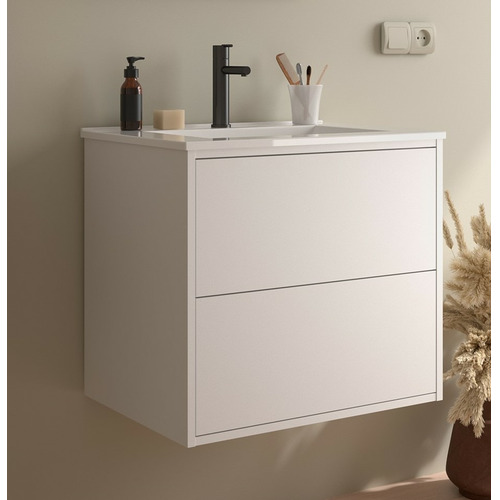 SALGAR OPTIMUS BAJO + ENCIMERA PORCELANA BLANCO MATE 60