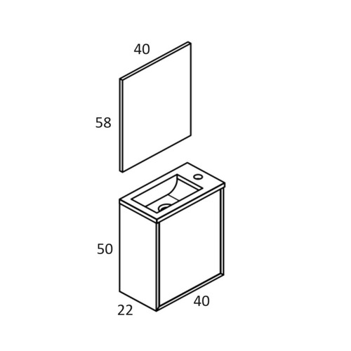 VISOBATH LOFT 40 CONJUNTO BLANCO MATE FONDO REDUCIDO