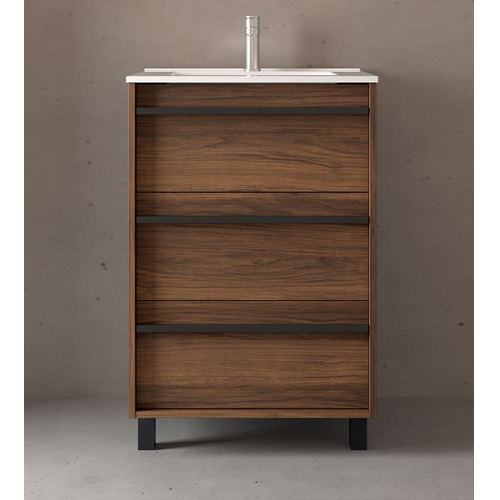 SALGAR ATTILA BAJO 3C + ENCIMERA PORCELANA A SUELO NOGAL MAYA 60