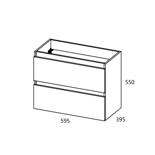 VISOBATH BOX BAJO + ENCIMERA PORCELANA 2C 60 CM ABEDUL FONDO REDUCIDO