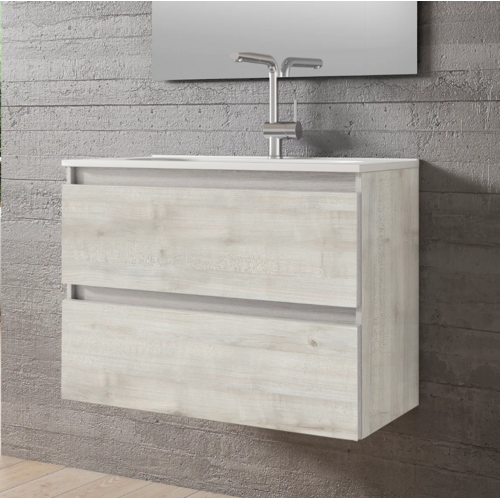 VISOBATH BOX BAJO + ENCIMERA PORCELANA 2C 80 CM ABEDUL FONDO REDUCIDO