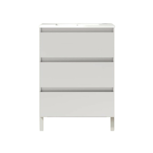 BOX BAJO + ENCIMERA PORCELANA 3C A SUELO 60CM BLANCO MATE F. REDUCIDO