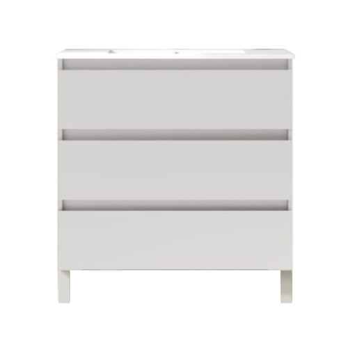 BOX BAJO + ENCIMERA PORCELANA 3C A SUELO 80CM BLANCO MATE F. REDUCIDO