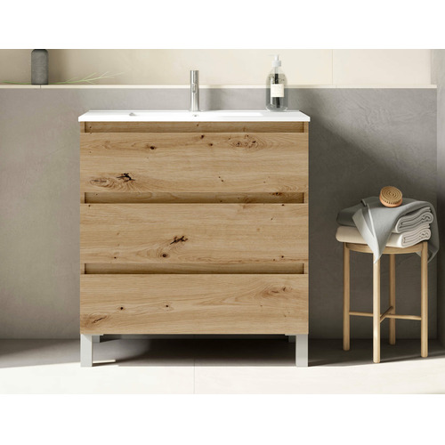 BOX BAJO + ENCIMERA PORCELANA 3C A SUELO 80CM COSTA F. REDUCIDO