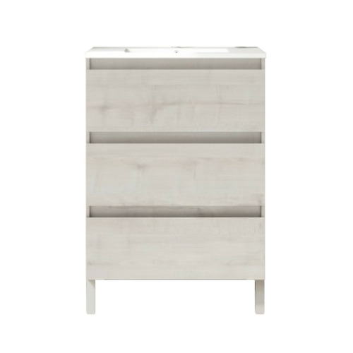 BOX BAJO + ENCIMERA PORCELANA 3C A SUELO 60CM ABEDUL F. REDUCIDO