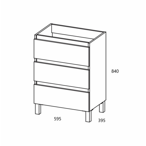 BOX BAJO + ENCIMERA PORCELANA 3C A SUELO 60CM ABEDUL F. REDUCIDO