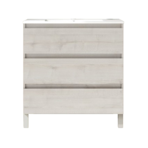 BOX BAJO + ENCIMERA PORCELANA 3C A SUELO 80CM ABEDUL F. REDUCIDO