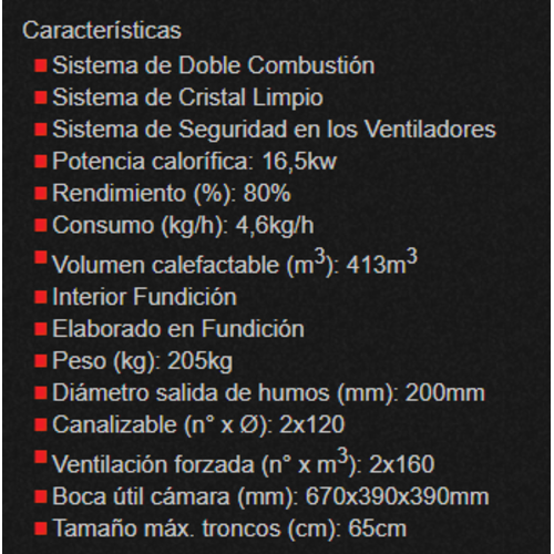 MADRID INSERTABLE DE LEÑA VISION 90 CM 16,5KW BRONPI