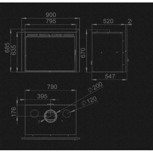 MADRID INSERTABLE DE LEÑA VISION 90 CM 16,5KW BRONPI