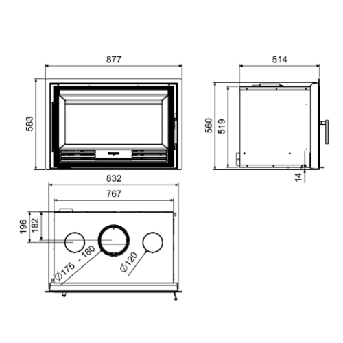 C-3 INSERTABLE DE LEÑA 80 CM 14KW HERGOM