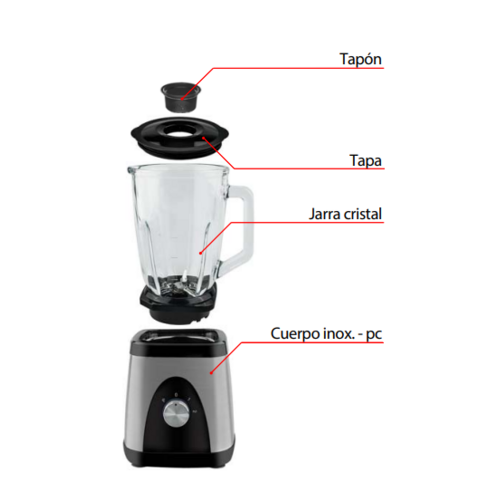 BATIDORA JARRA CRISTAL 1,5L 1000W 33696 KÜKEN