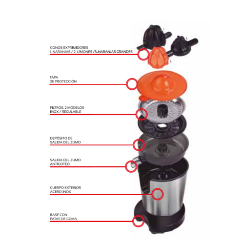 EXPRIMIDOR NARANJAS ELÉCTRICO 85W 33978 KÜKEN