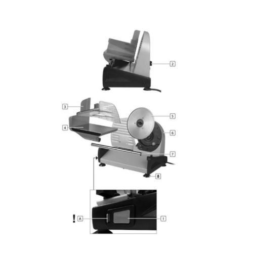 CORTA FIAMBRES SEMIPROFESIONAL 150W 190MM GARHE