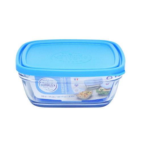 FIAMBRERA CRISTAL CON TAPA AZUL 14X14 9021A DURALEX