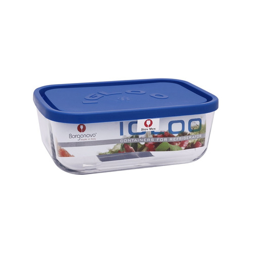 FIAMBRERA CUADRADA AZUL 23,5CM 2300ML IGLOO