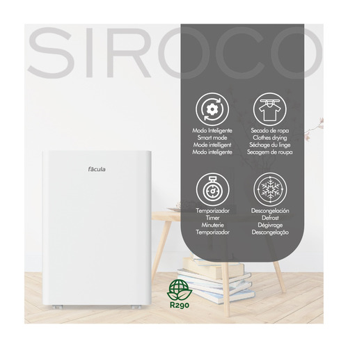 DESHUMIFICADOR CON CONTROL DE HUMEDAD 16L/DIA FACULA