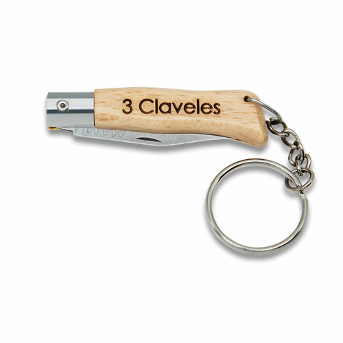 NAVAJA ACERO INOX CON LLAVERO 3 CLAVELES