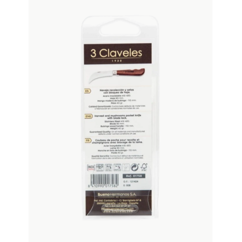 NAVAJA ACERO INOX RECOLECCION Y SETAS CON BLOQUEO 3 CLAVELES