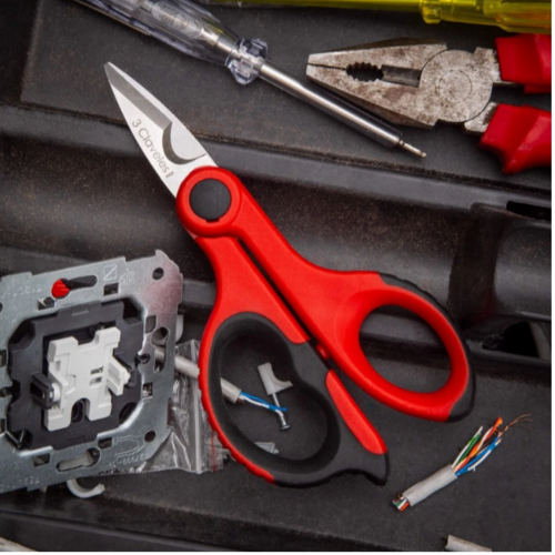 TIJERA ELECTRICISTA MANGOS AISLANTES 3 CLAVELES