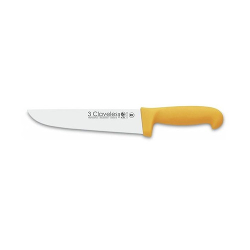 CUCHILLO CARNICERO AMARILLO 26CM 3 CLAVELES