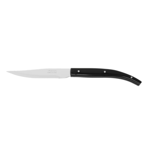 CUCHILLO CHULETERO CON MANGO NEGRO MICROPERLADO JUEGO 4 PZAS. ARCOS