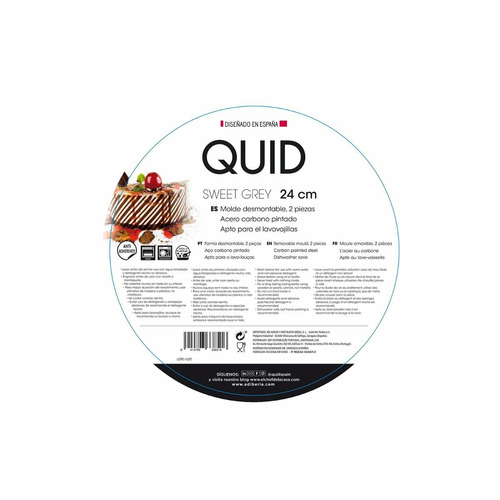 MOLDE REDONDO DESMONTABLE SWEET GREY 24CM QUID