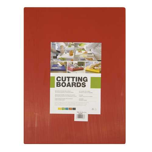 TABLA DE COCINA DE FIBRA ROJA 40X30 FLORES CORTES