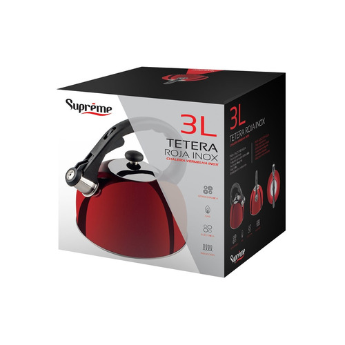 TETERA SUPREME INOX ROJA 3L ALFA DYSER