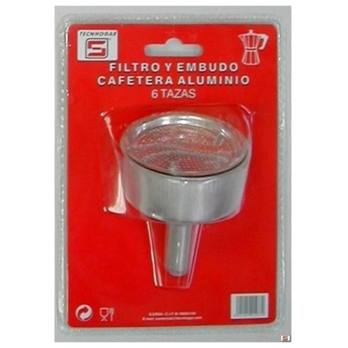 FILTRO Y EMBUDO ALUMINIO CAFETERA 6 TAZAS TECNHOGAR