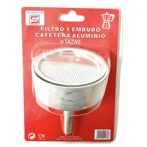 FILTRO Y EMBUDO ALUMINIO CAFETERA 9 TAZAS TECNHOGAR