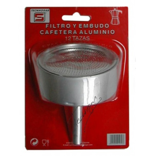 FILTRO Y EMBUDO ALUMINIO CAFETERA 12 TAZAS TECNHOGAR