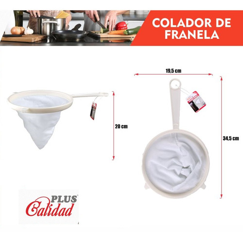 COLADOR FRANELA CAFE 20CM PLUS CALIDAD