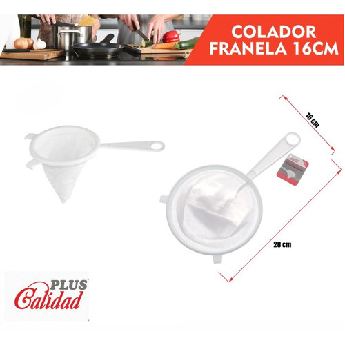 COLADOR FRANELA CAFE 16CM PLUS CALIDAD