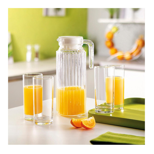 JARRA AGUA CON TAPA BLANCA 1,1L QUADRO LUMINARC