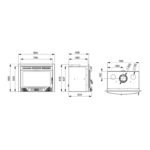 MADRID INSERTABLE DE LEÑA 90 CM 16,5 KW BRONPI