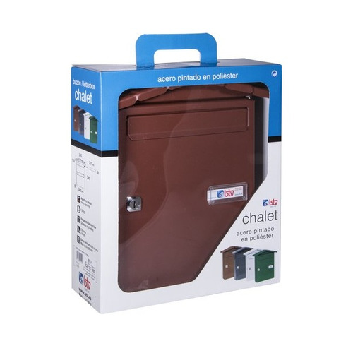 BUZON CHALET ACERO MARRON TIERRA EXTERIOR BTV