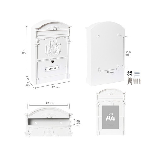 BUZON VINTAGE RESIDENCIA ALUMINIO BLANCO EXTERIOR ARREGUI