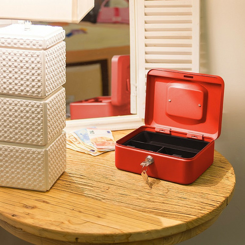 CAJA DE CAUDALES ELEGANT ROJA CON LLAVE ARREGUI