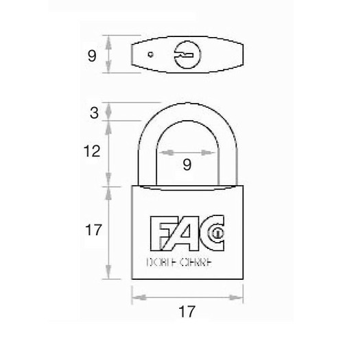 CANDADO LATON ARCO NORMAL 15mm FAC
