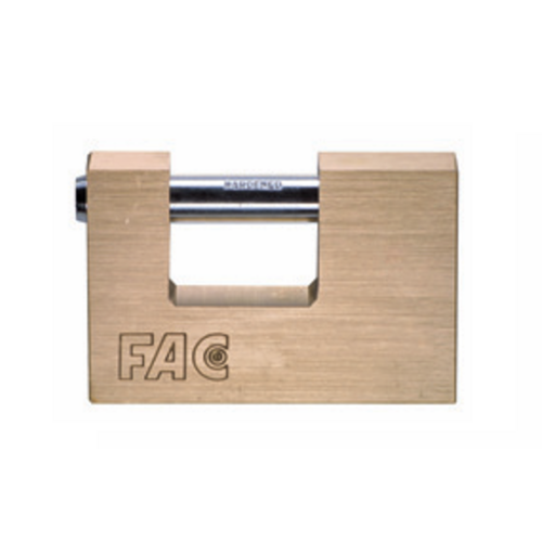 CANDADO RECTANGULAR LATON ARCO ENDURECIDO FAC