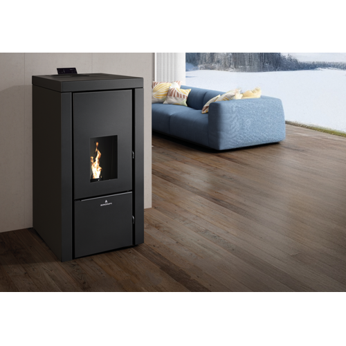 CARLOTA ESTUFA PELLET HYDRO NEGRA 20,2KW BRONPI