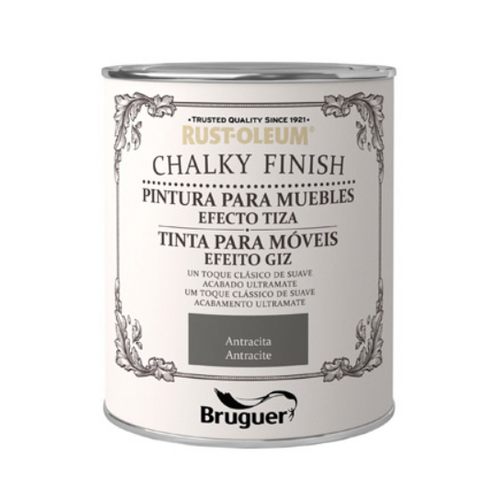 CHALKY FINISH PINTURA EFECTO TIZA ANTRACITA 750ML BRUGUER