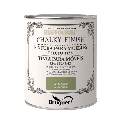 CHALKY FINISH PINTURA EFECTO TIZA VERDE SALVIA 750ML BRUGUER