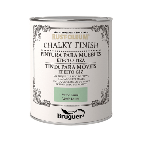 CHALKY FINISH PINTURA EFECTO TIZA VERDE LAUREL 750ML BRUGUER